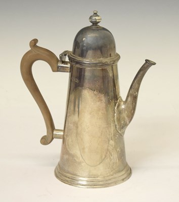 Lot 32 - Elizabeth II silver coffee pot in the early Georgian manner