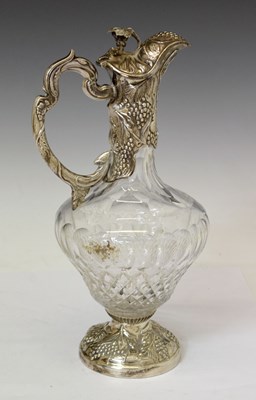 Lot 39 - Elizabeth II silver-mounted claret jug with vine leaf decoration