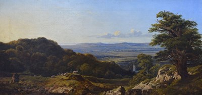 Lot 8 - Henry Hewitt (1818-1875) – Oil on canvas - Vale of Nailsea with Backwell Church