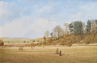 Lot 18 - Nicholas Mace (b.1949) - Acrylic on canvas - Shooting at Faulkland