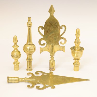 Lot 205 - Five West Country Friendly Society brass staff heads