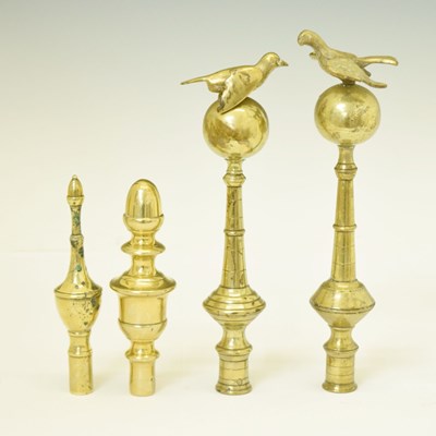 Lot 206 - Four West Country Friendly Society brass staff heads
