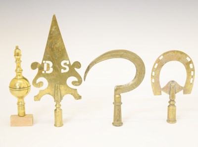 Lot 207 - Four West Country Friendly Society brass staff heads