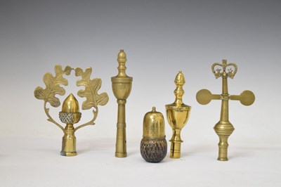 Lot 208 - Five West Country Friendly Society brass staff heads