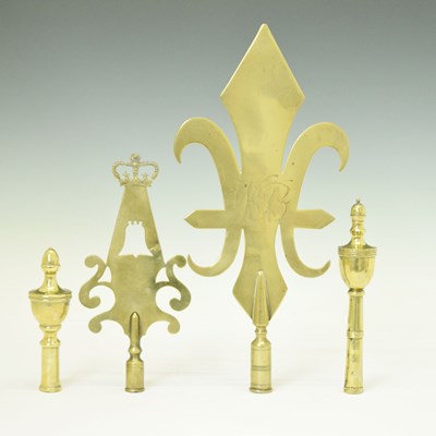 Lot 209 - Four West Country Friendly Society brass staff heads