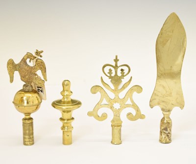 Lot 210 - Four West Country Friendly Society brass staff heads