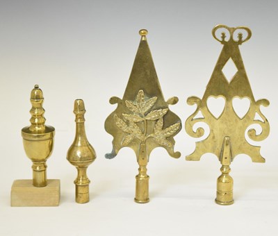 Lot 211 - Four West Country Friendly Society brass staff heads
