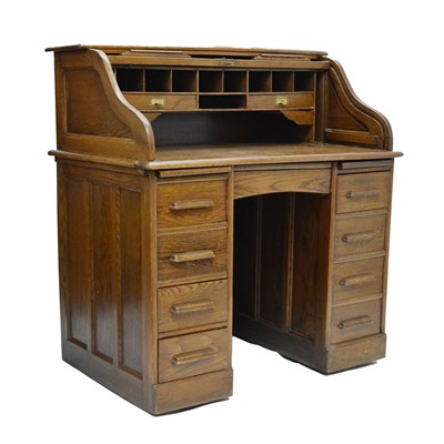 Lot 619 - Roll top desk
