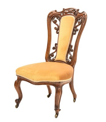 Lot 647 - Victorian walnut nursing chair