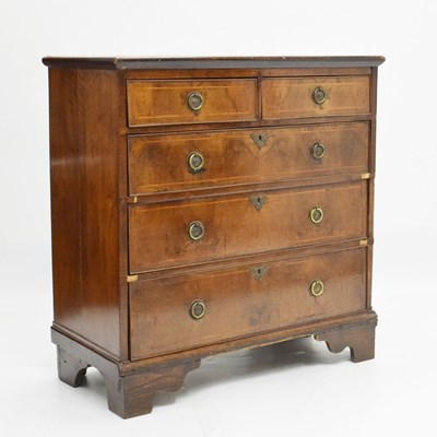 Lot 626 - Mid 18th century and later walnut chest of drawers