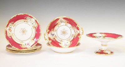 Lot 449 - Mid 19th century porcelain dessert service