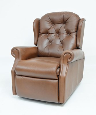 Lot 645 - Brown leatherette recliner armchair