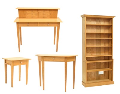 Lot 628 - Group of modern light oak furniture