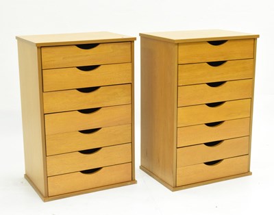 Lot 629 - Pair of modern seven-drawer filing cabinets