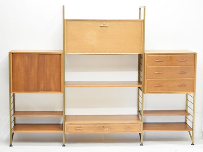 Lot 611 - Robert Heal for Staples - 'Ladderax' teak modular shelving system