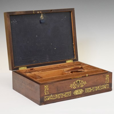 Lot 268 - Early Victorian Ackermann rosewood and brass inlay artist's box