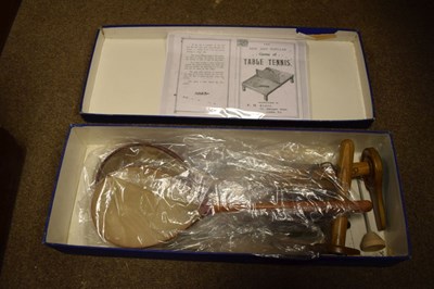 Lot 754 - Table tennis books (some signed) & bat and game