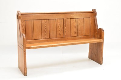 Lot 657 - Small pitch pine church pew