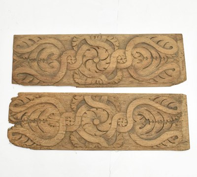 Lot 202 - Pair of carved panels