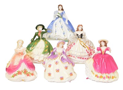 Lot 419 - Coalport - Six Fairest Flowers collection porcelain figures