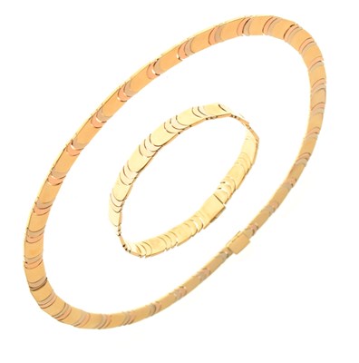 Lot 160 - Italian three-colour collar and matching bracelet