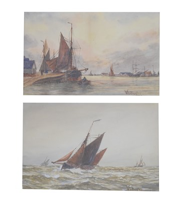 Lot 549 - William G. Whittington (Fl. 1904-1014) - Pair of watercolours - Shipping scenes