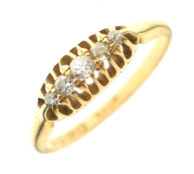 Lot 12 - 18ct gold graduated five-stone diamond ring