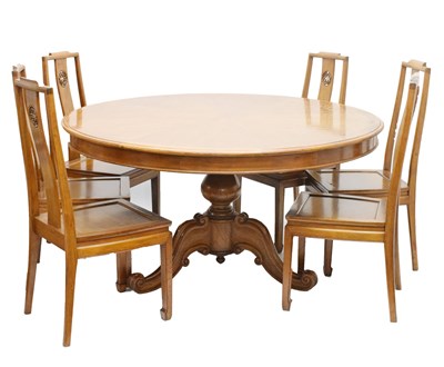 Lot 478 - Chinese seven-piece teak dining suite