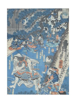 Lot 468 - Japanese woodblock print from the Soga Brothers by Kuniyoshi (1798-1861)
