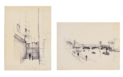 Lot 527 - Anthony Klitz (British 1917-2000) – Two pen sketches
