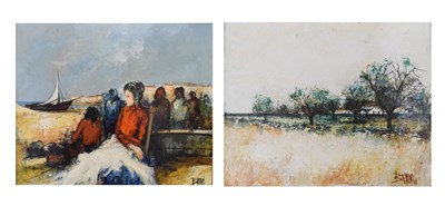 Lot 532 - Manuel Monton Bunuel – Oil on canvas – French costal scene, and one other