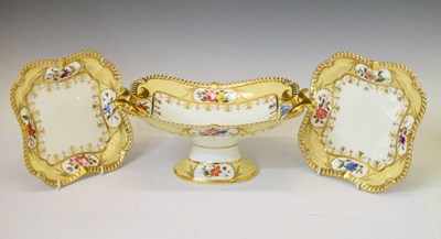 Lot 541 - Chamberlain Worcester Regent China comport and two plates