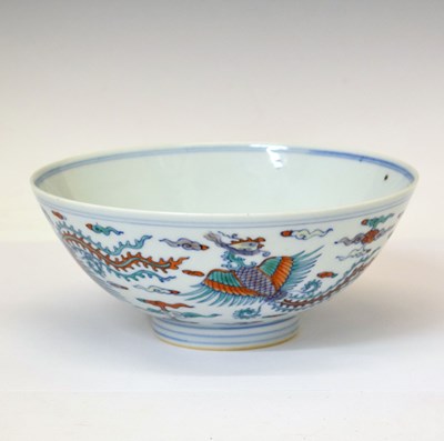 Lot 577 - Chinese porcelain Doucai Phoenix bowl