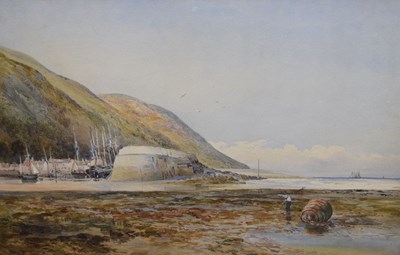 Lot 390 - George Wolfe (1834-1890) - Watercolour - View of Minehead harbour