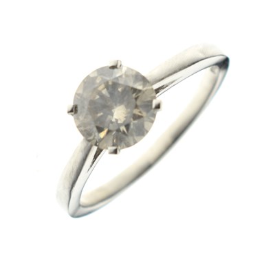 Lot 98 - Diamond single stone platinum ring