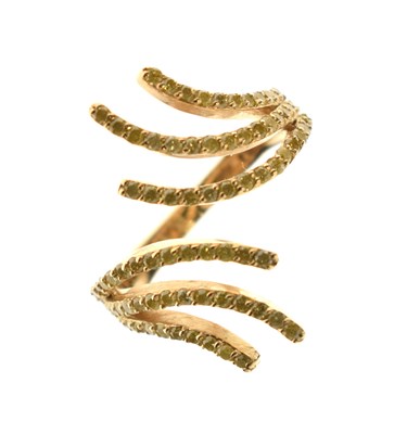 Lot 22 - Yellow diamond set dress ring