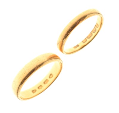 Lot 71 - Two 22ct gold wedding bands