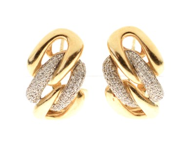 Lot 183 - Pair of diamond set earrings