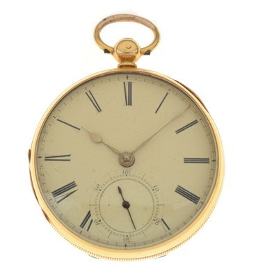 Lot 72 - Anonymous - 18ct gold open faced pocket watch