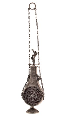 Lot 250 - Unusual white metal scent or 'casting' bottle