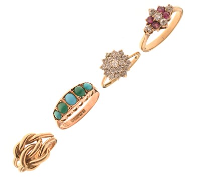 Lot 80 - Four various 9ct gold rings
