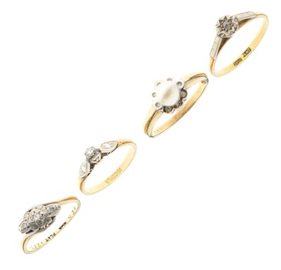 Lot 79 - Small group of dress rings