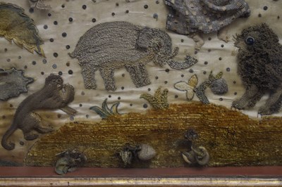 Lot 61 - Mid 17th century stumpwork panel