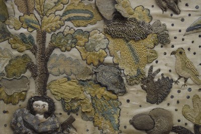 Lot 61 - Mid 17th century stumpwork panel