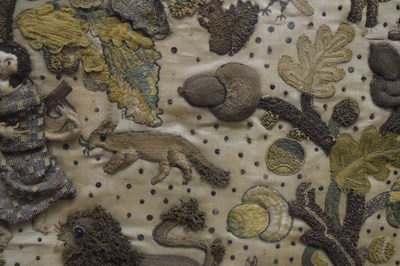 Lot 61 - Mid 17th century stumpwork panel