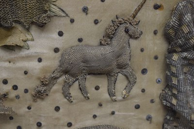Lot 61 - Mid 17th century stumpwork panel