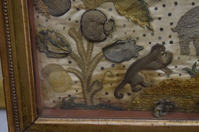 Lot 61 - Mid 17th century stumpwork panel
