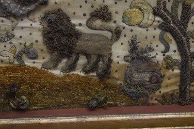 Lot 61 - Mid 17th century stumpwork panel