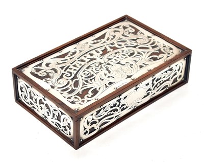 Lot 248 - Early 20th century Portuguese 916 standard white-metal mounted cigar box