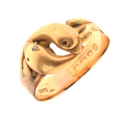 Lot 5 - 18ct gold serpent design ring
